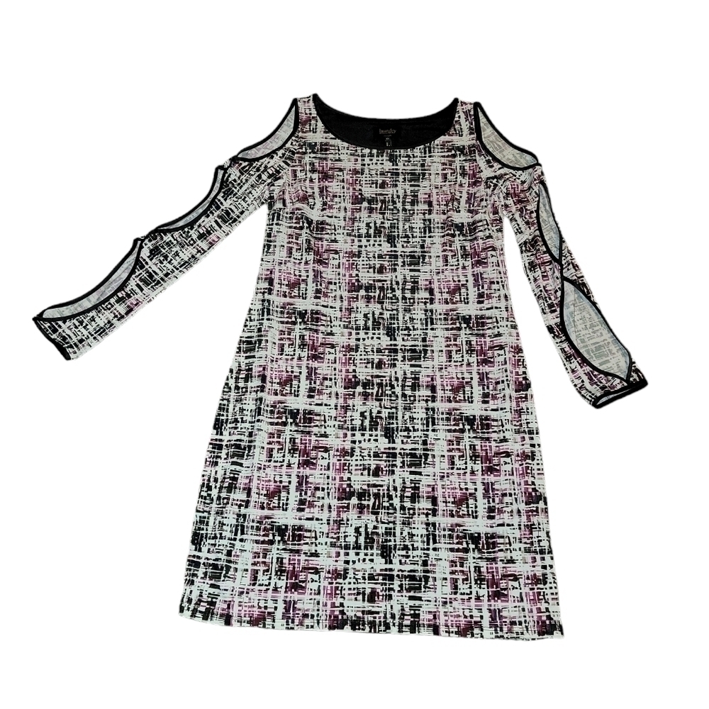 Laundry by Shelli Segal Dress size XS long sleeve. Black, white, pink design